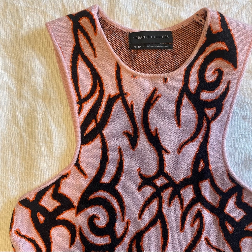 Urban outfitters knit pink flame tank top